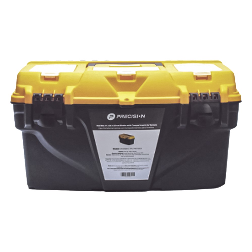 Caja Porta Herramientas 17", 44x26x23 cm Bicolor con Compartimientos para Tornillos.