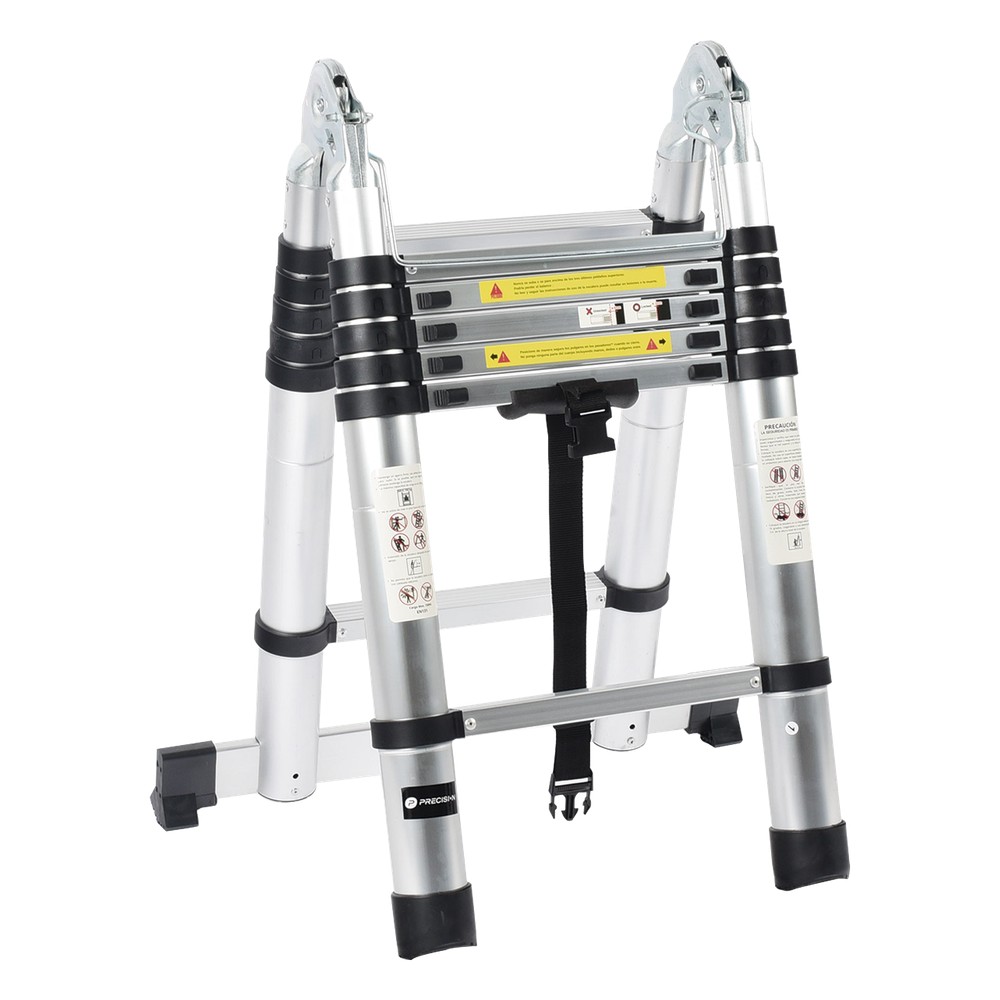 Escalera Telescópica de Aluminio Tipo Tijera de 1.9 + 1.9 Metros de Altura