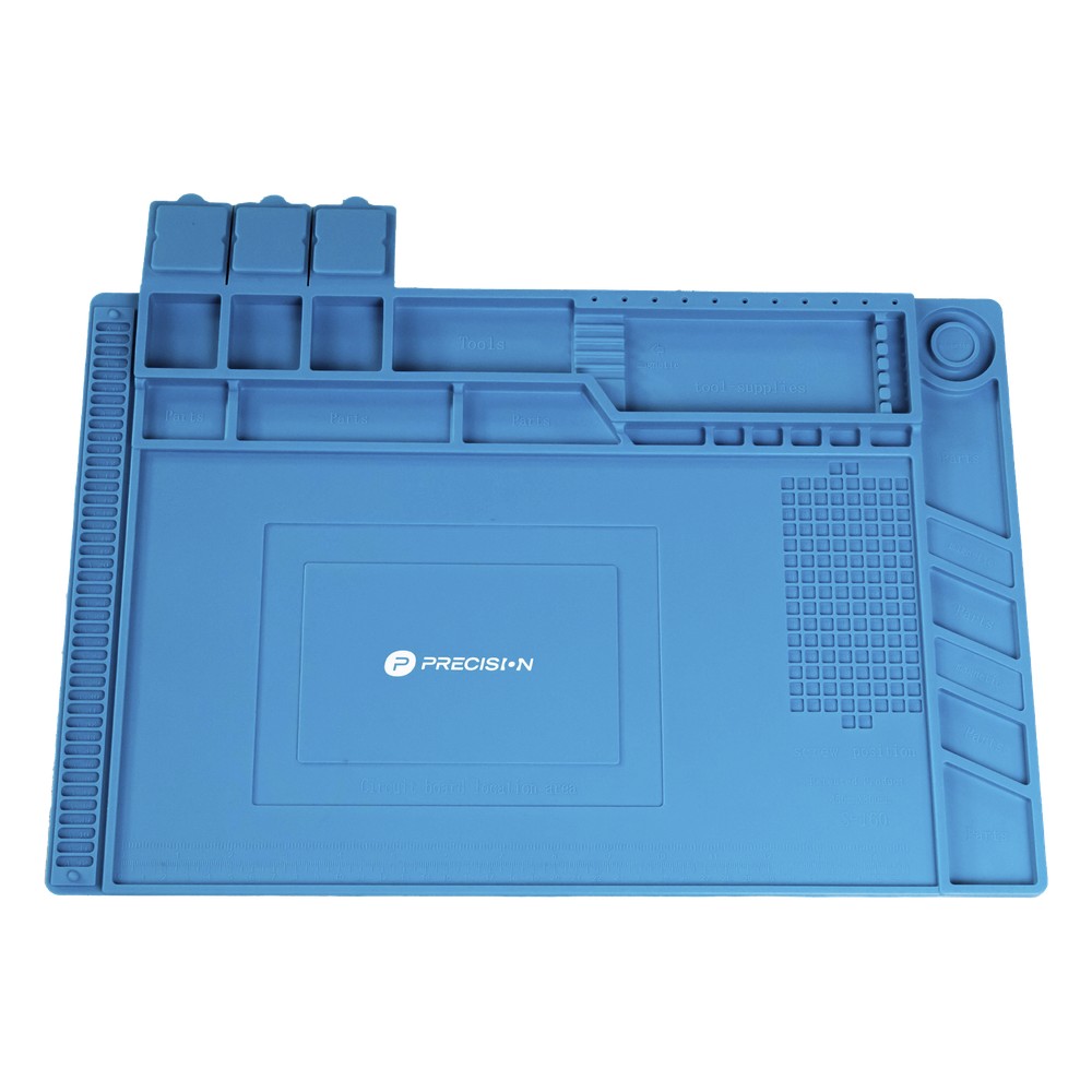 Tapete de silicona de 45 x 30 cm, resistente al calor con áreas magnéticas y de almacenamiento de componentes, ideal par