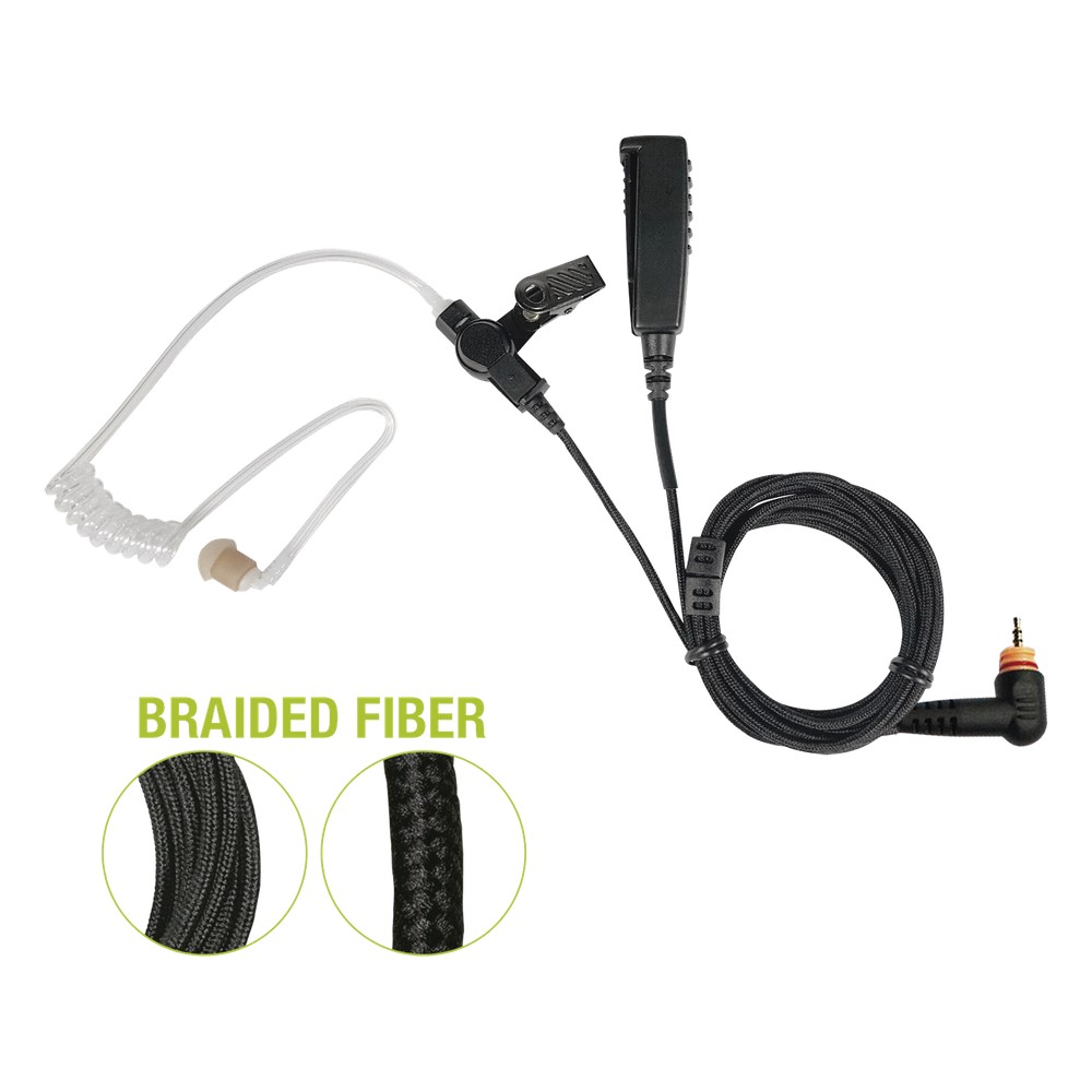 Micrófono De Solapa de 2 Cables De Fibra Trenzada Serie SPM2300BF Para Motorola TRBO SL300 & 7550