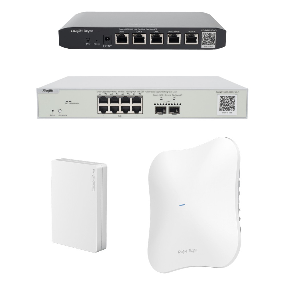 Equipos Ruijie DEMO Ideal para Probar Integraciones de Redes Business y Enterprise con WiFi 7