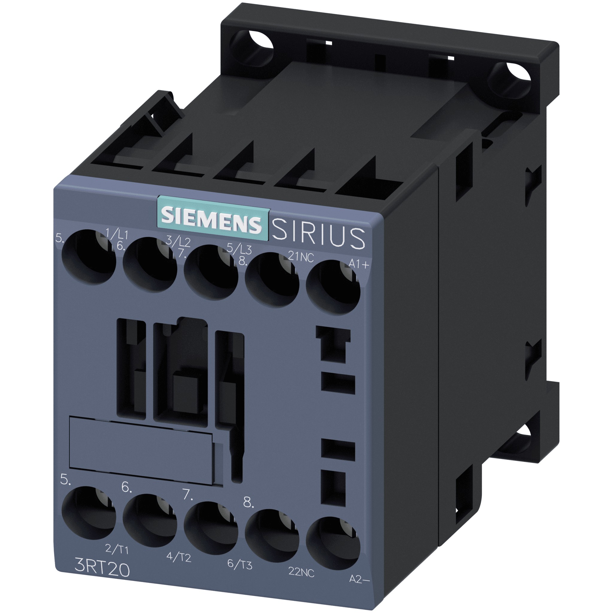 Contactor de Potencia SIRIUS 3RT2 / AC-3e/AC-3 9 A / 4 kW a 400 V / 3 Polos / 24 V DC / 1 NC Auxiliar / Bornes de Tornil