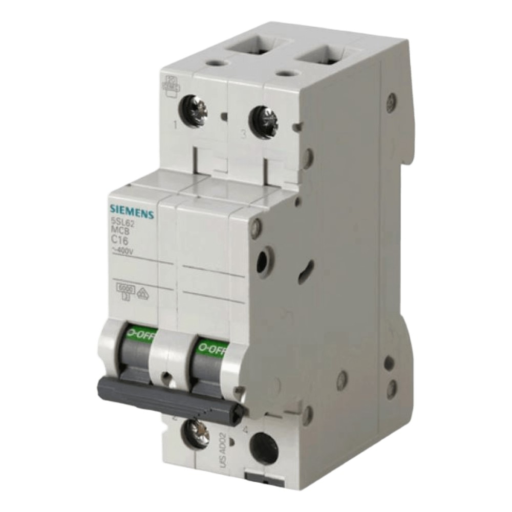Interruptor Riel Dinn Tipo 5SL6, 2 polos, 20 amp