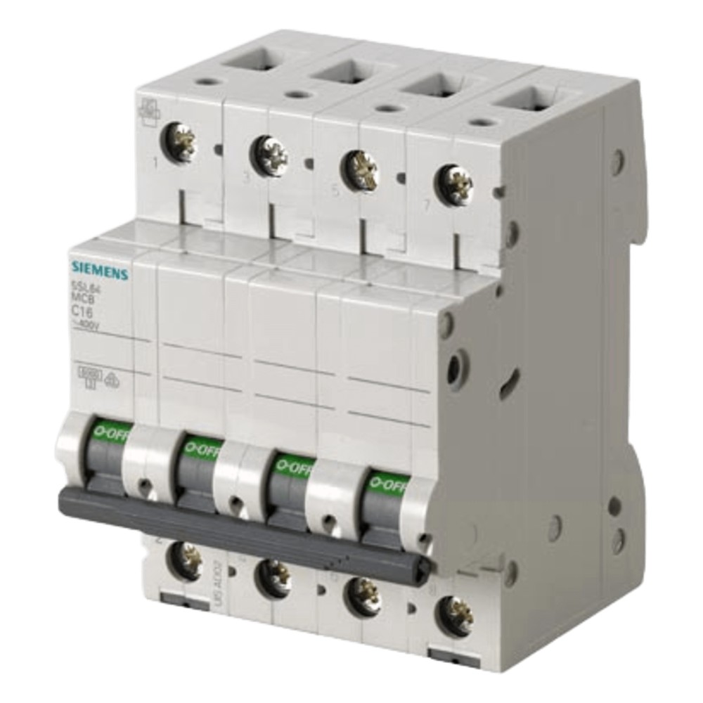 Interruptor Riel Dinn Tipo 5SL6, 4 polos, 16 amp