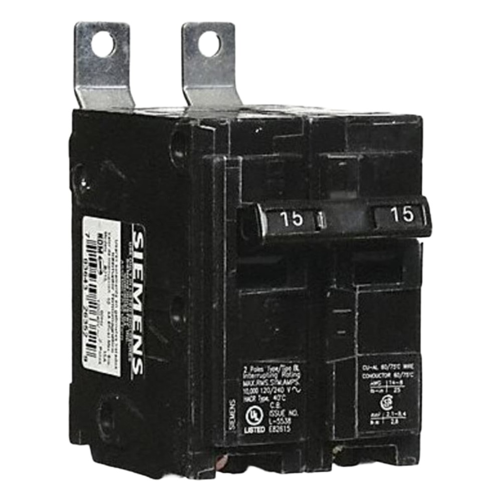 Interruptor automático atornillable tipo BL 2 polos, 15 amp.
