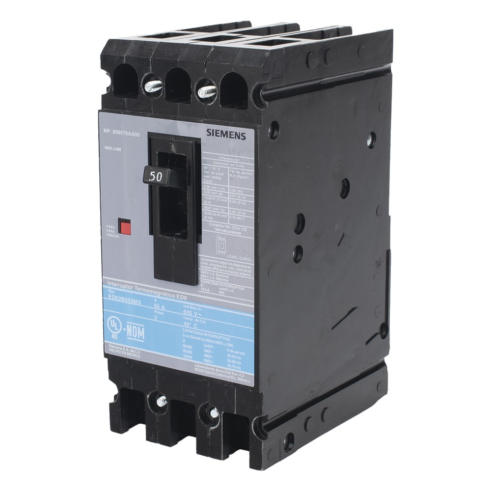 Interruptor Termomagnético ED6 600V 3X50A, Sin | LECOSYS