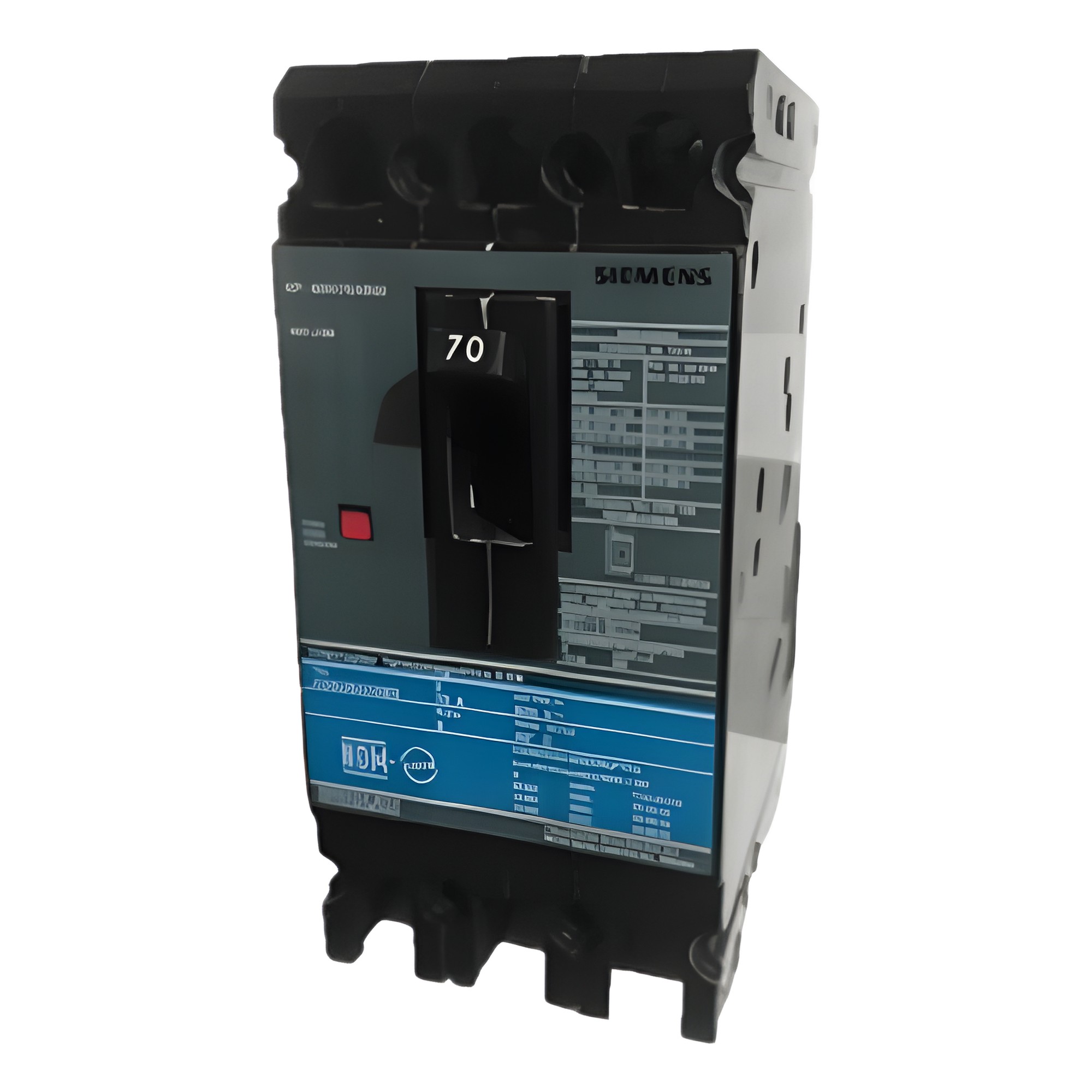 Interruptor Termomagnético ED6 600V 3X70A, Sin zapatas principales.