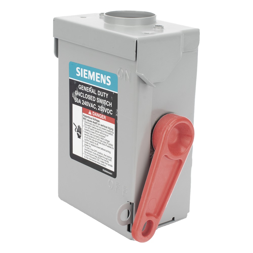 Interruptor de Seguridad GNF221RA, 240Vca, 2 polos, 30 Amp, sin portafusibles, Nema 3R.