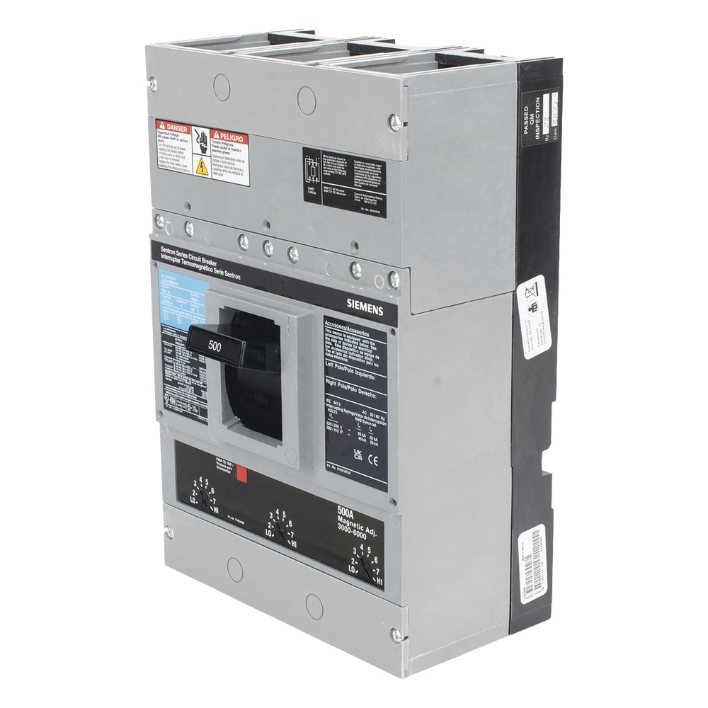 Interruptor Termomagnético 600V 3X500A, Sin zapatas principales.