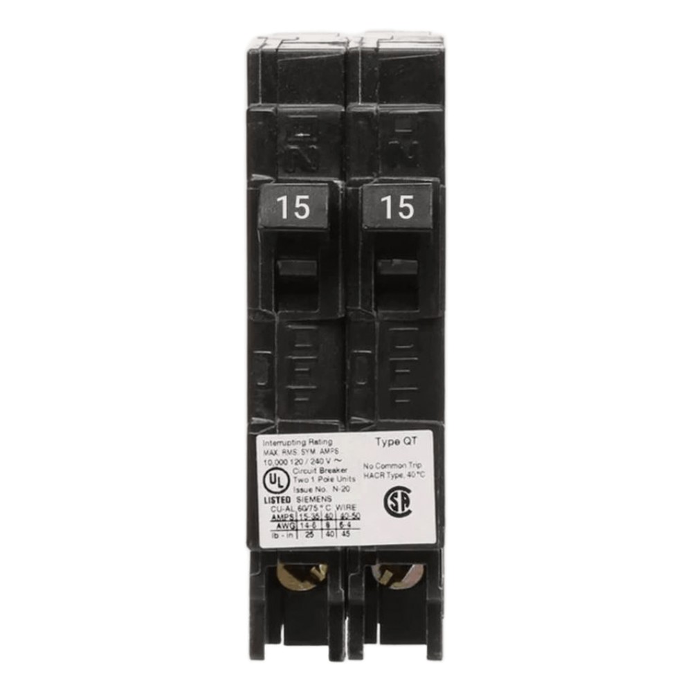 Interruptor automático DUPLEX enchufable tipo QT 2 polos, 30-30 amp