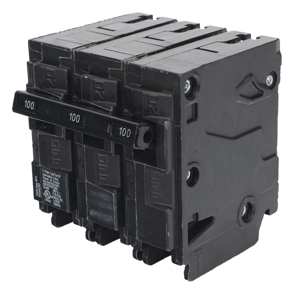 Interruptor automático enchufable tipo QP 3 polos, 100 amp.