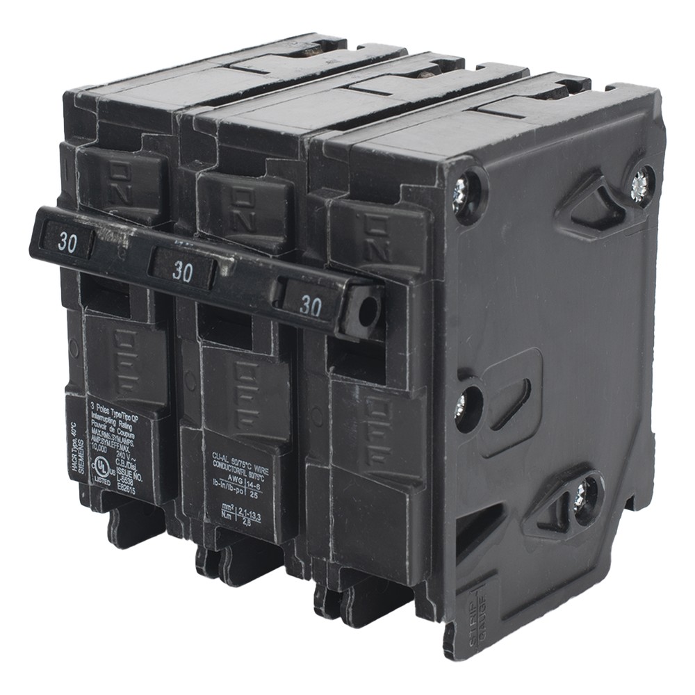 Interruptor automático enchufable tipo QP 3 polos, 30 amp