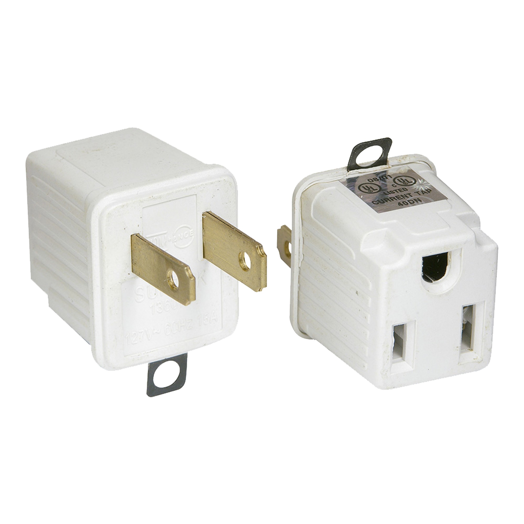 Adaptador clavija de aterrizado a polarizado 2 piezas ABS