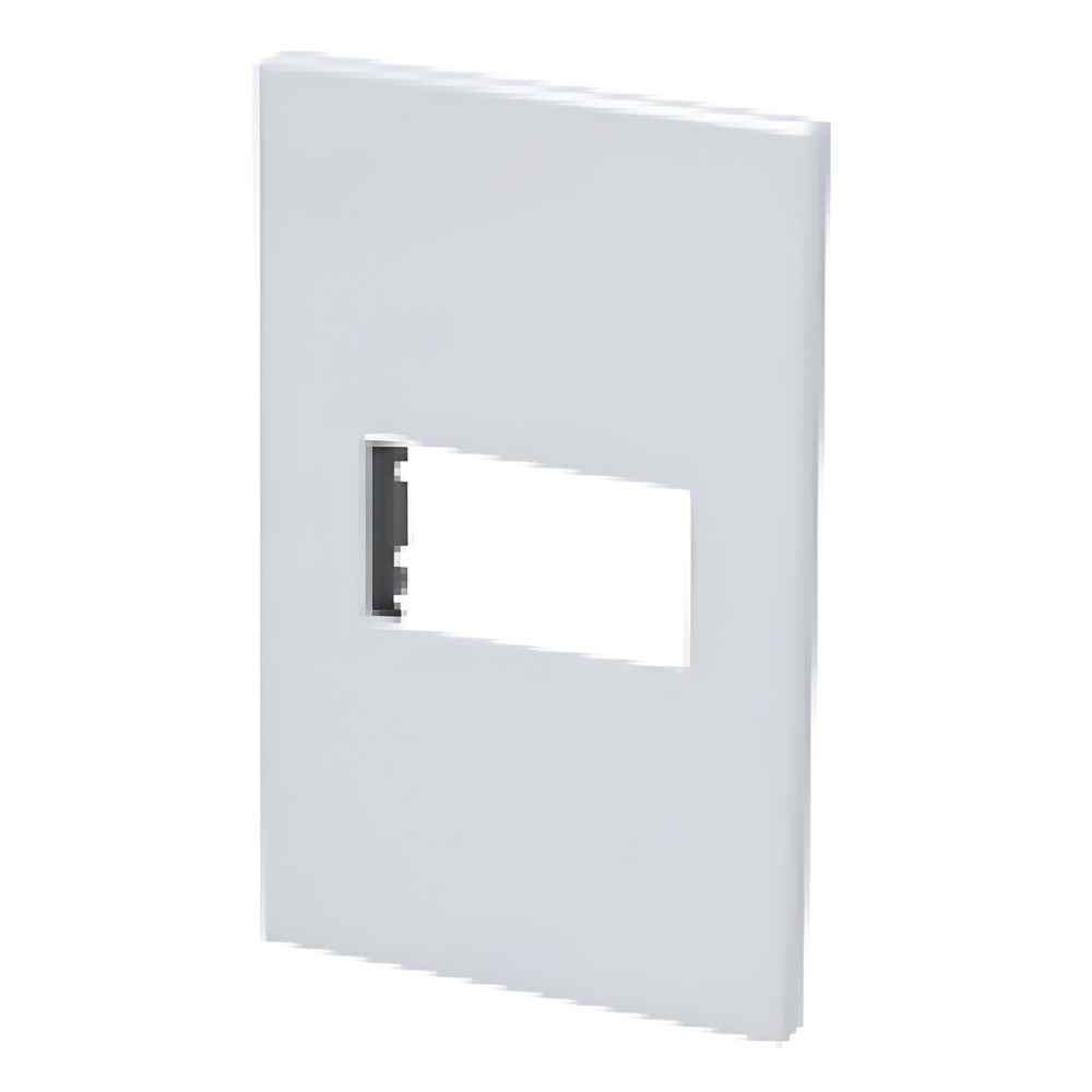 Placa de policarbonato con base de acero para 1 módulo 1/3 color blanco.