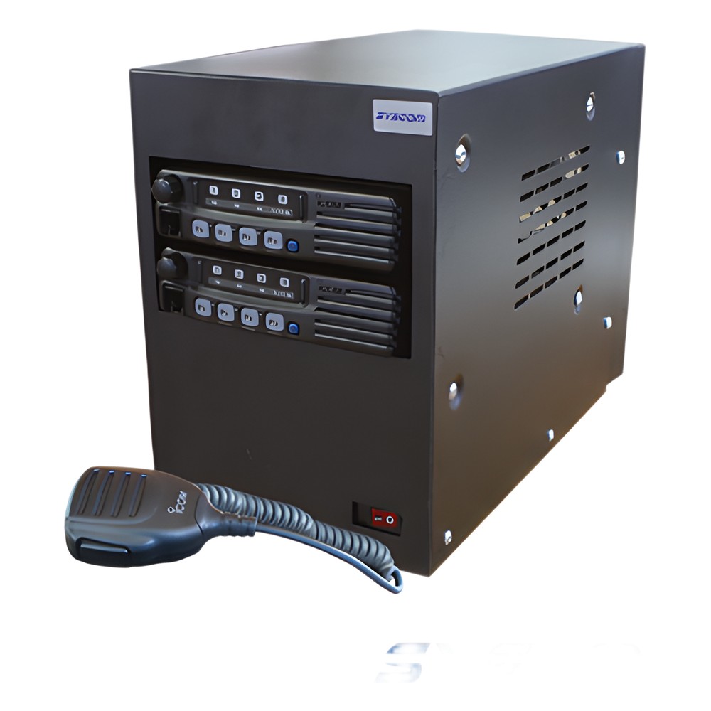 Repetidor Compacto con Radios ICF-221SM, Señalización MDC-1200, UHF 440- 490 MHz y  45 Watts.