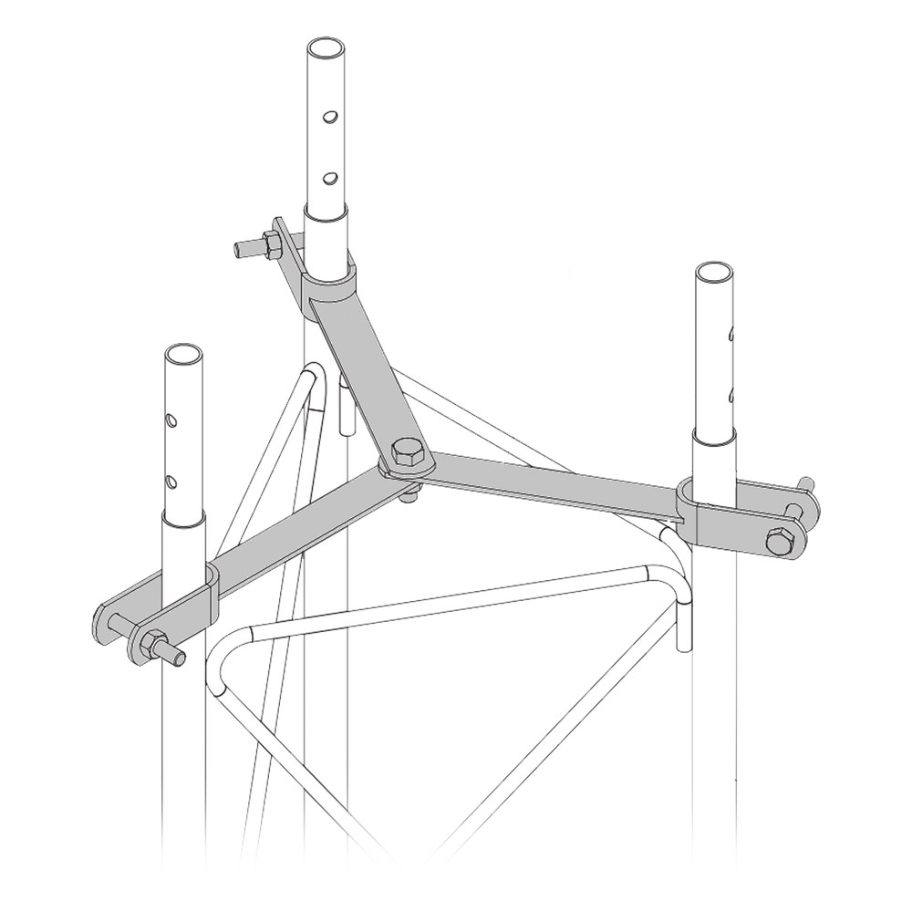 Brida para sujeción de retenida compatible con tramos STZ45G, Galvanizado por Inmersión en Caliente.
