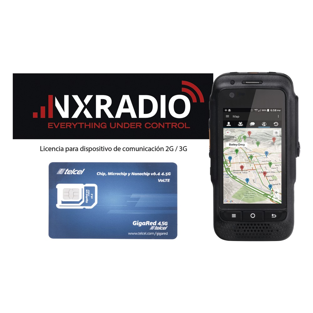 KIT Radio TE580PLUS + Licencia NXRADIOTERMINAL + SIM Telcel 1GB