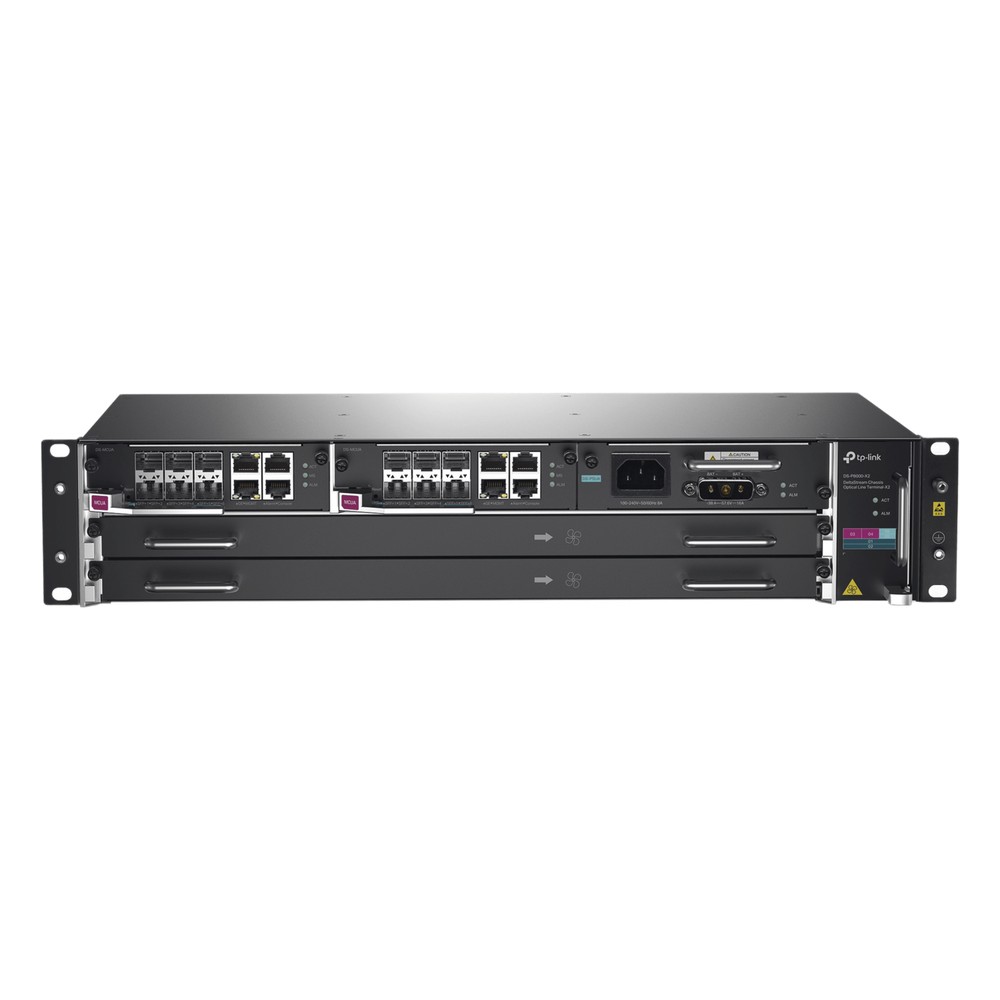 DeltaStream - OLT Módular GPON / Conexión de hasta 4,096 ONUs / 2 Tarjetas Main / Puertos Gigabit RJ45 Uplink / 4 Puerto