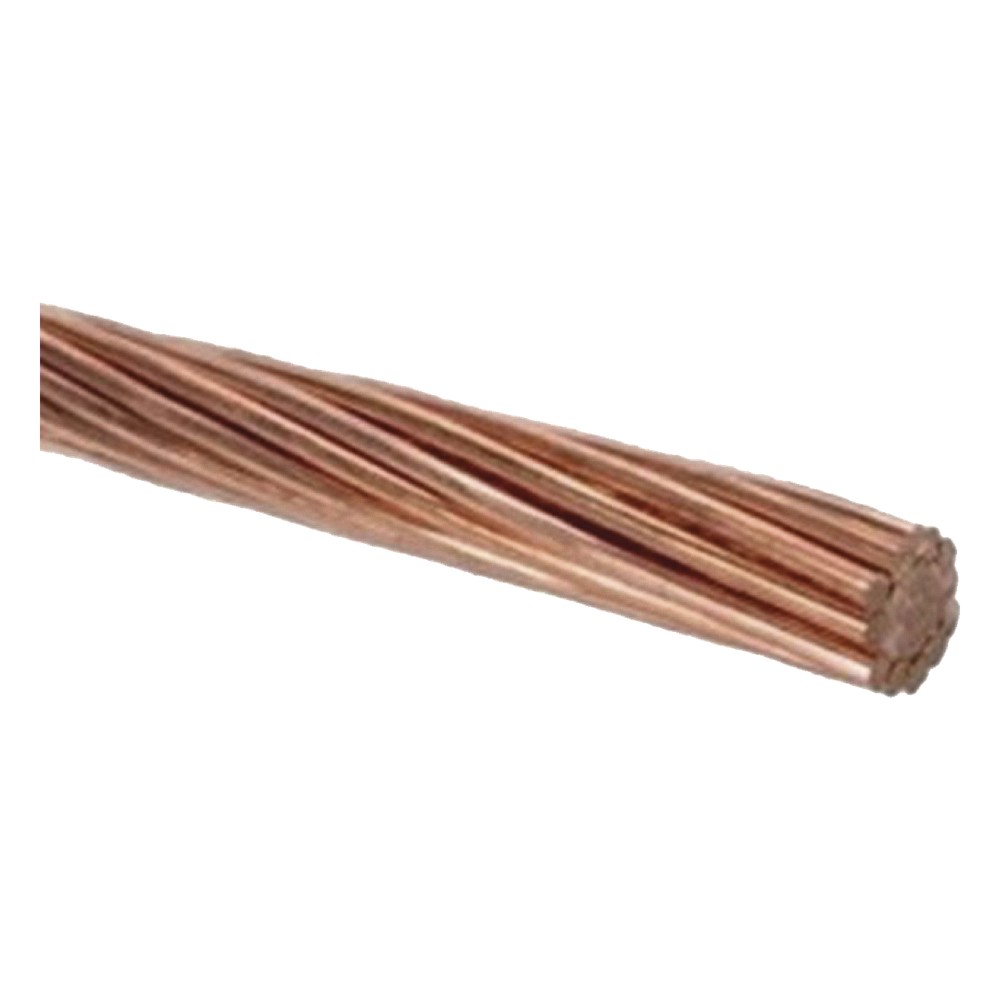 Cable Eléctrico de Cobre Desnudo Semiduro 7 Hilos, Cal. 2 AWG, Rollo de 100 m.
