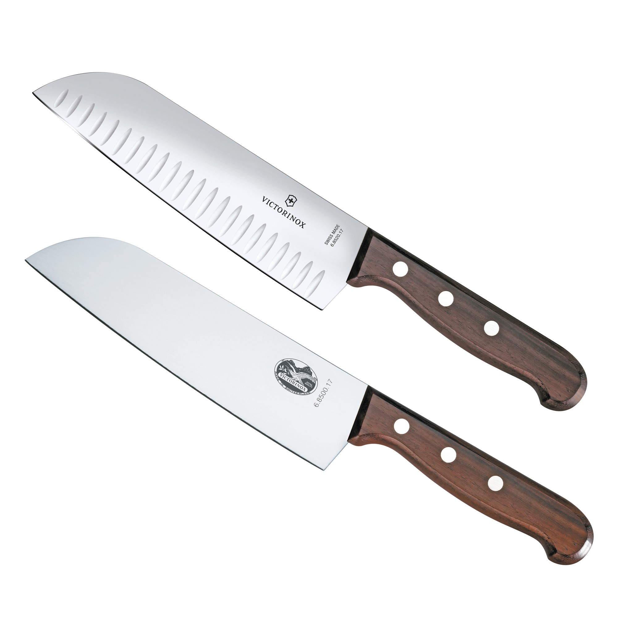 Set de 2 Cuchillos Santoku Wood de Mango de Madera Palissandro Victorinox. La combinación Ideal para La Cocina.