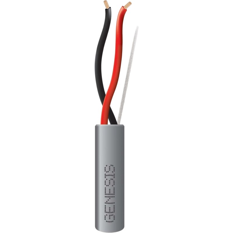Bobina de 305 m (1000 ft) / Cable para Alarma 2x18 AWG / Riser / Gris