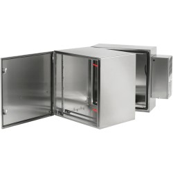 Gabinete de Pared ProTek Hoffman / Doble Bisagra / Puerta Sólida / 12 UR / Acero Inoxidable SS304 Cepillado / NEMA 4 4X 