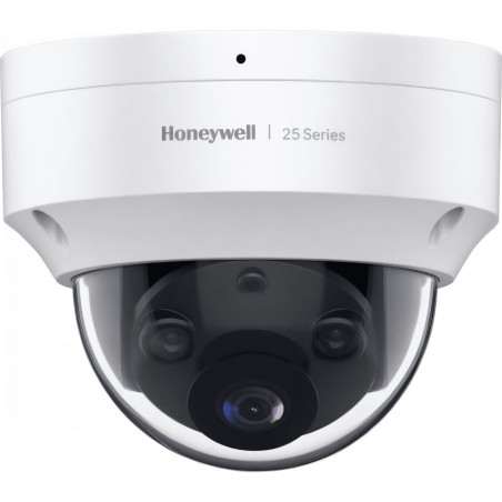 Domo IP / Serie 25 / 4 Megapíxeles / Lente Fijo 2.8 mm / Dual Light IR + Luz Cálida 30 m / WDR 90 dB / IP66/IK10