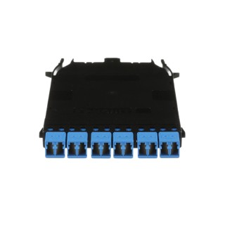 Cassette HD Flex Para 12 Fibras Monomodo OS2, de MPO a 6 Conectores LC Duplex, Método de Polaridad A, Color Azul