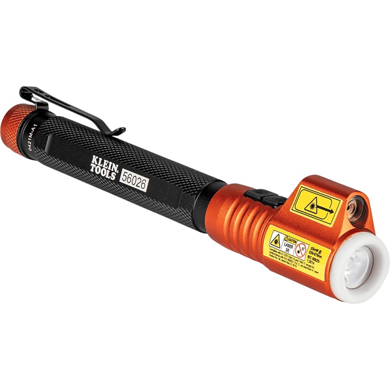 Minilinterna LED de Inspección con puntero láser / 70 Lúmenes /  Láser Rojo Clase 3R / Cuerpo de Aluminio / Clip de Bols