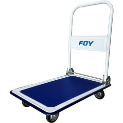 Carro Plataforma Plegable de Acero / Capacidad 300 kg / Ruedas TPR / Mango Retráctil / Uso Doméstico e Industrial