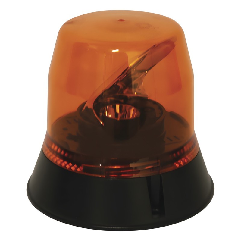 Baliza rotativa LED color ambar SAE Clase I con montaje permanente de 3 tornillos