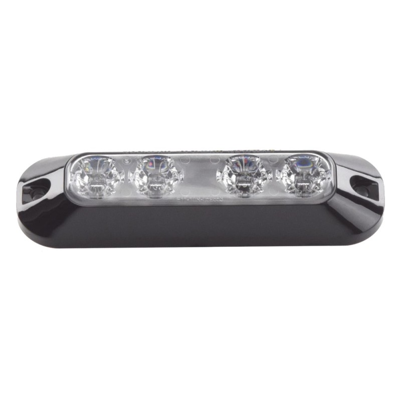 Luz Auxiliar de 4 LED, Ambar, Lente Transparente