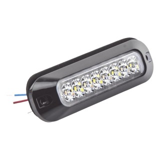 Luz Auxiliar de 8 LED, Rojo/Blanco, Lente Transparente