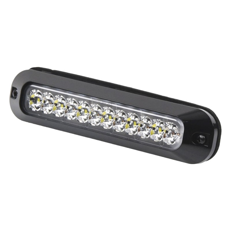 Luz Auxiliar de 12 LED, Rojo/Blanco, Lente Transparente