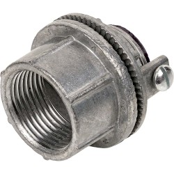Conector Myers de Zinc  1 1/2" con Tornillo para Puesta a Tierra.