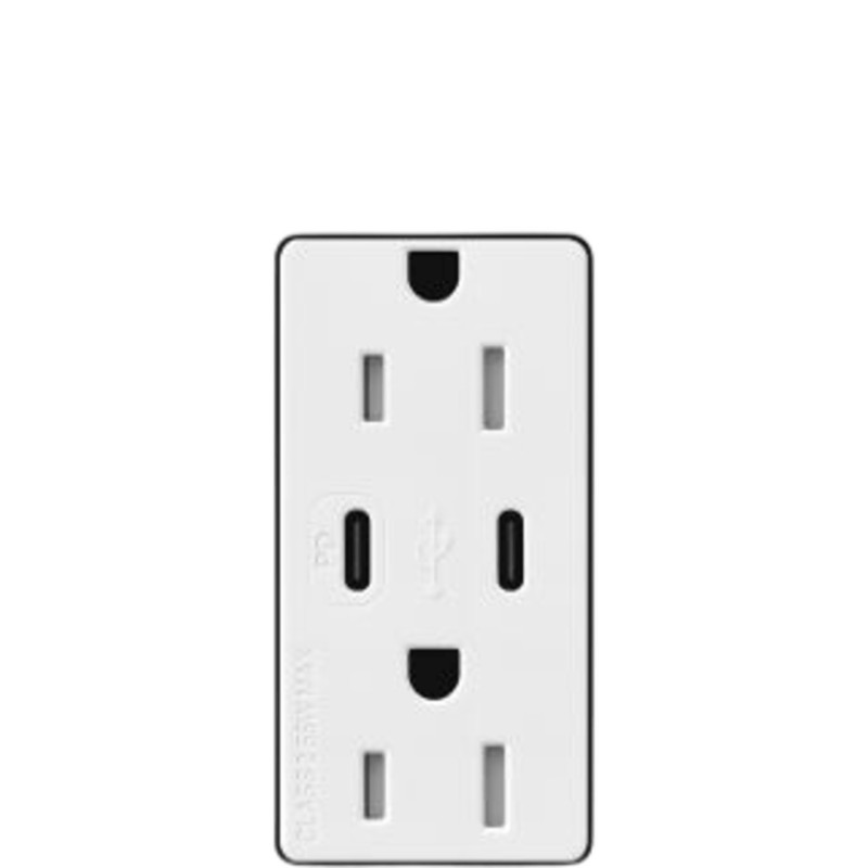 Tomacorriente receptáculo convencional  120V, 15A, color blanco. - LUTRON ELECTRONICS CAR15CCTRWH
