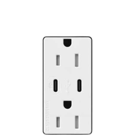 Tomacorriente receptáculo convencional  120V, 15A, color blanco. - LUTRON ELECTRONICS CAR15CCTRWH