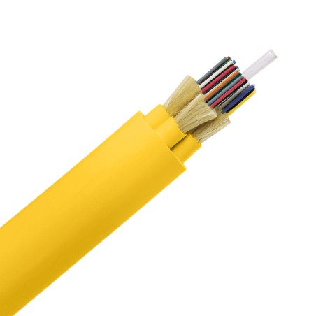 Cable de Fibra Óptica de 48 Hilos, Monomodo OS2 9/125, Interior, Tight Buffer 900um, No Conductiva (Dieléctrica), OFNR (