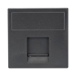 Módulo Color Negro con 1 Espacio para Jack Keystone con Guardapolvo para las Cajas de Escritorio Ofiblock y Teleblock / 