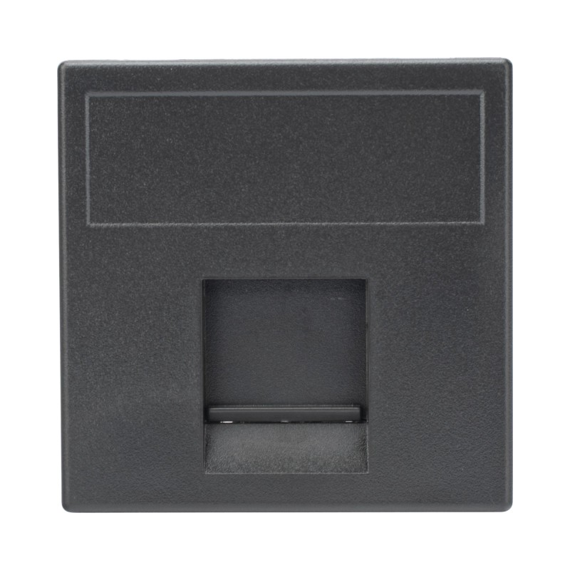 Módulo Color Negro con 1 Espacio para Jack Keystone con Guardapolvo para las Cajas de Escritorio Ofiblock y Teleblock / 