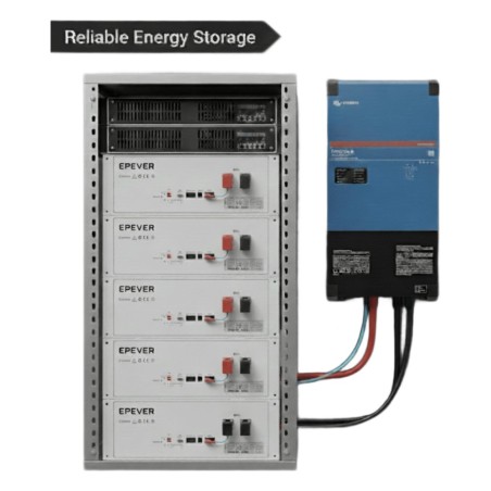 Kit Inversor Cargador  de 4 kW con Salida de 110 Vca y respaldo de 20 kWh en batería de LiFePO4