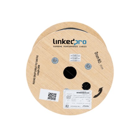 Carrete de 2 km de Fibra Óptica Tipo Drop Redonda (Figura 0) G.657A2, Monomodo, 1 Hilo, Forro de 3 mm