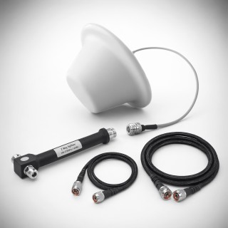 Kit de Antena Omnidireccional tipo Domo y Divisor de Potencia de 2 salidas / Jumpers Coaxiales de 3 y 15 m con conectore