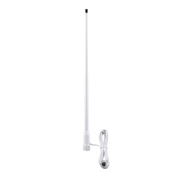 Antena Marina VHF / Fibra de Vidrio / 3.5 dBi / 50 W / Cable RG58 4.5 m (14.8 ft) / PL-259 / Bajo Perfil