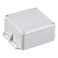 Gabinete Plástico Gris para Exterior (IP65) de 120 x 120 x 60 mm Cierre por Tornillos.