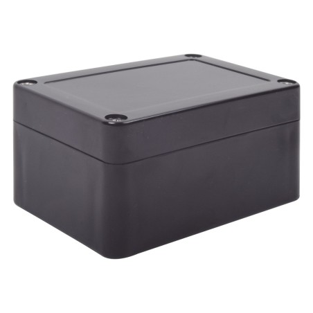 Gabinete Plástico Negro para Exterior (IP65) de 100 x 68 x 50 mm Cierre por Tornillos.