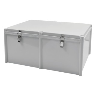 Gabinete Plástico para Exterior (IP65) de 560 X 380 x 265 mm Cierre por broche.