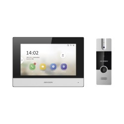 Kit de Videoportero Híbrido de Plastico / IP a 4 Hilos con Función de Llamada a App Hik-Connect / Monitor se Conecta a I