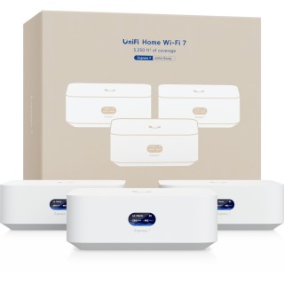 WiFi para todo el Hogar, UniFi Express UX7 Kit de 3 Piezas, Cloud Gateway WiFi 7 Compacto con Puerto WAN 10G, Escalable 