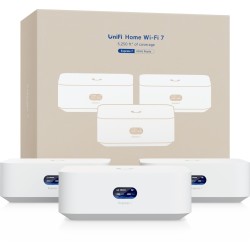 WiFi para todo el Hogar, UniFi Express UX7 Kit de 3 Piezas, Cloud Gateway WiFi 7 Compacto con Puerto WAN 10G, Escalable 